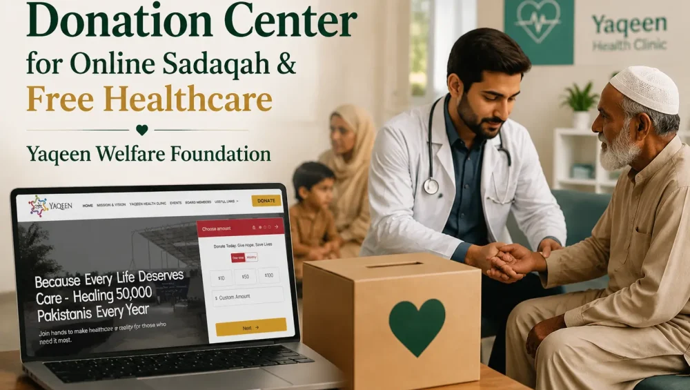 Donation Center for Online Sadaqah & Free Healthcare