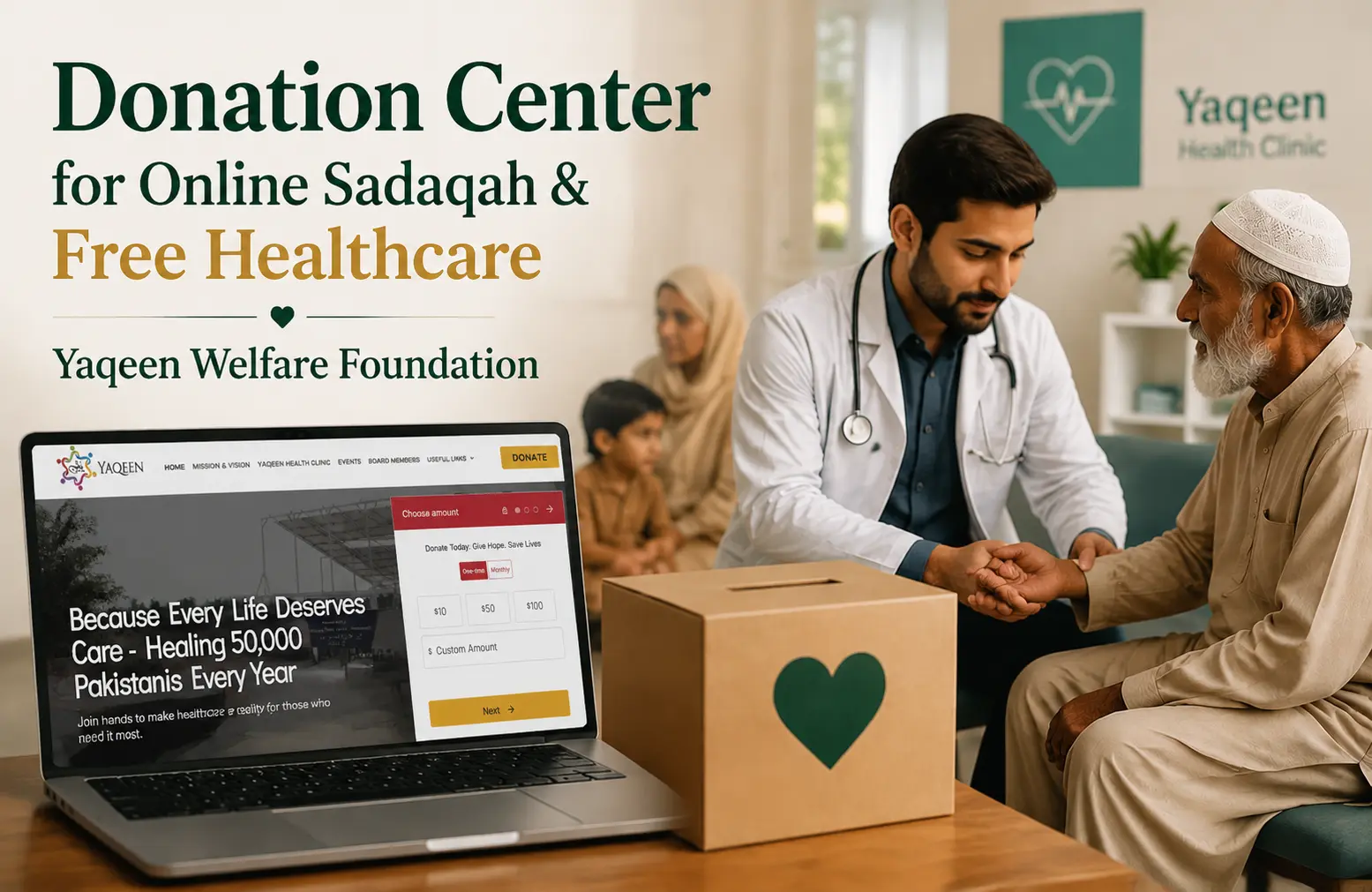 Donation Center for Online Sadaqah & Free Healthcare