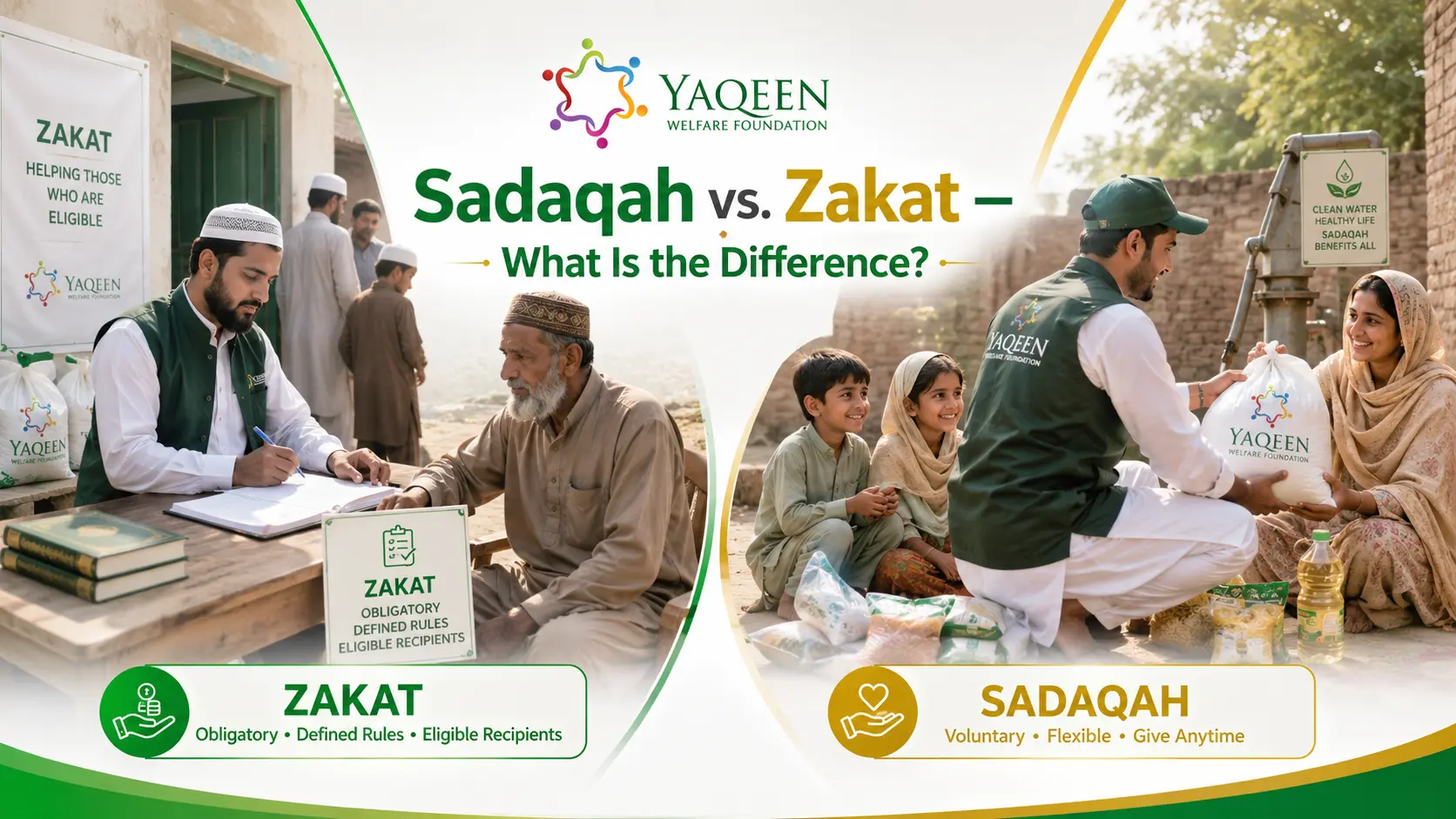 Sadaqah vs Zakat Giving with Purpose