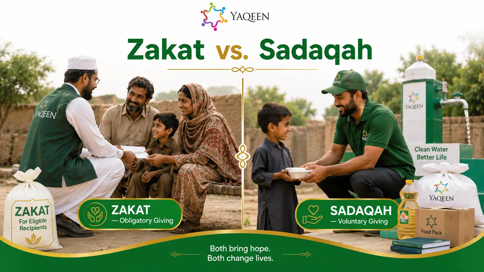Yaqeen Zakat vs Sadaqah